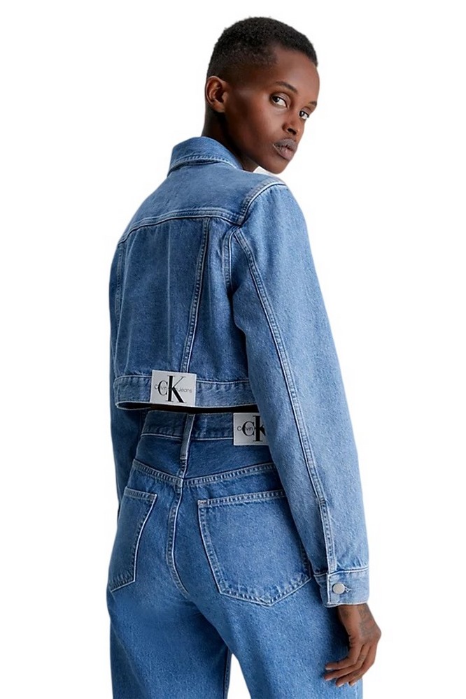 CALVIN KLEIN JEANS EXTREME CROP 90S DENIM JACKET ΜΠΟΥΦΑΝ ΓΥΝΑΙΚΕΙΟ BLUΕ DENIM
