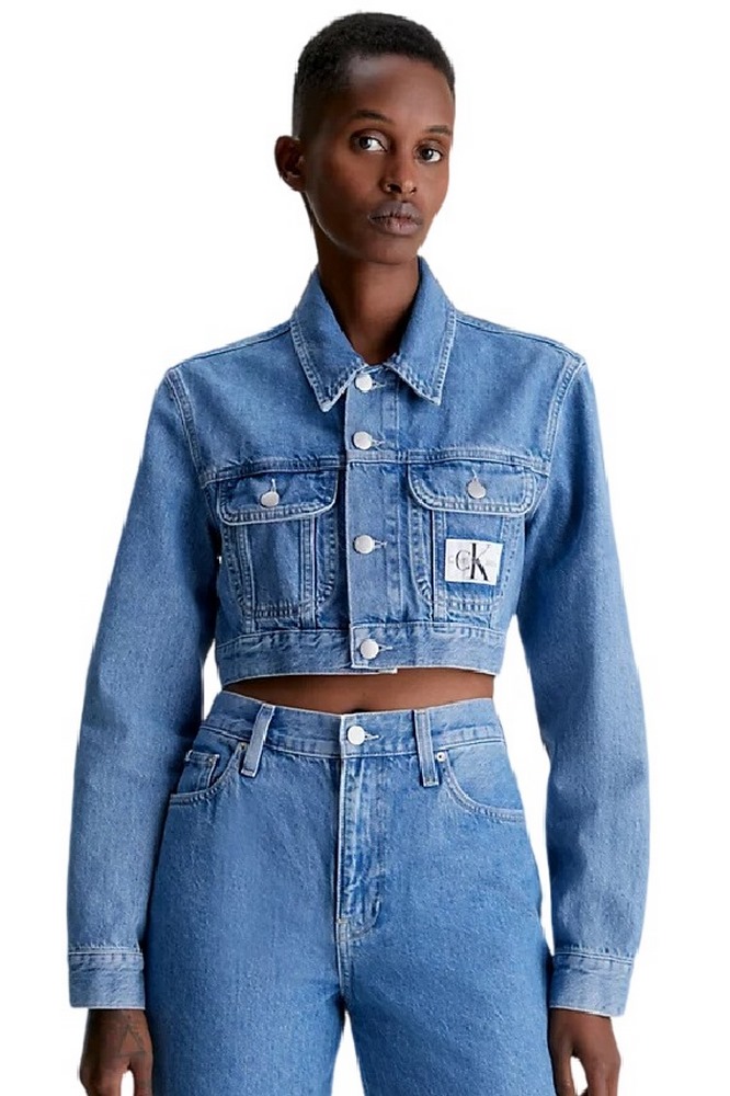 CALVIN KLEIN JEANS EXTREME CROP 90S DENIM JACKET ΜΠΟΥΦΑΝ ΓΥΝΑΙΚΕΙΟ BLUΕ DENIM