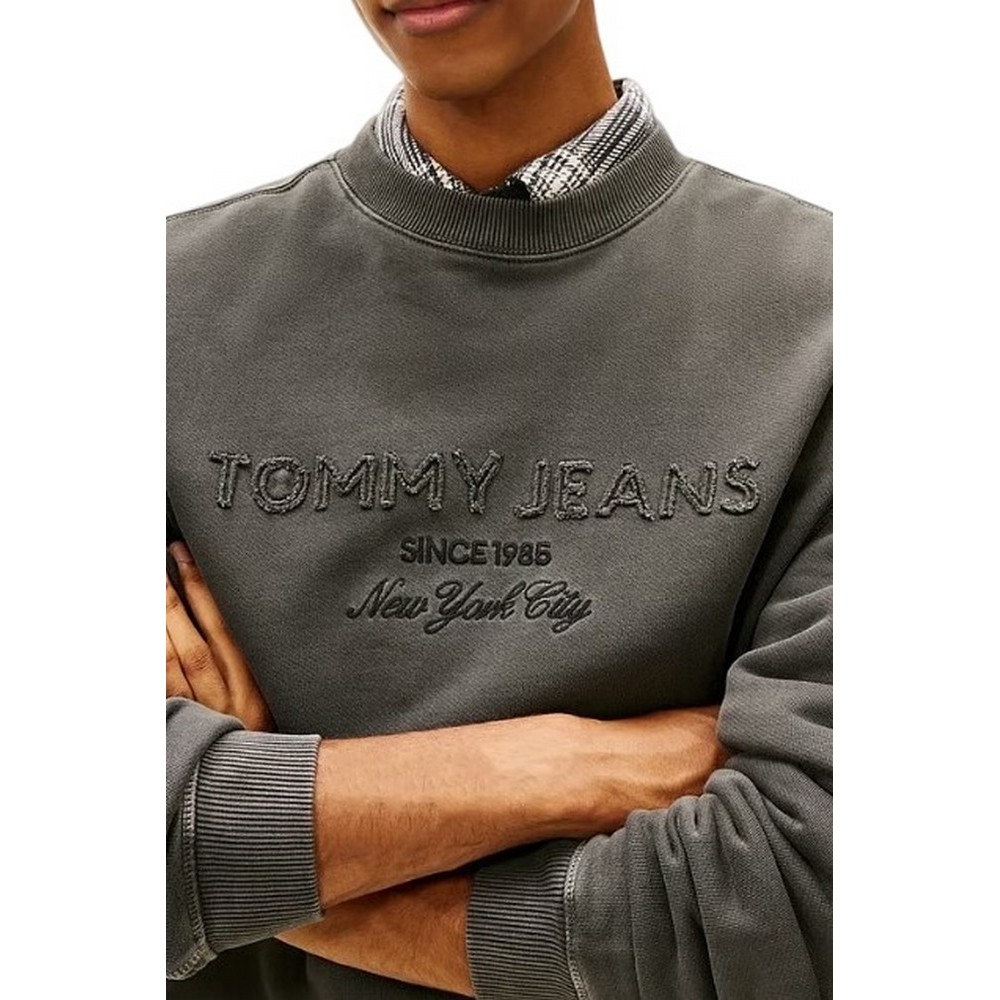 TOMMY JEANS 90S GMD NEW CLASSICS CREW ΦΟΥΤΕΡ ΜΠΛΟΥΖΑ ΑΝΔΡΙΚΗ WASHED BLACK