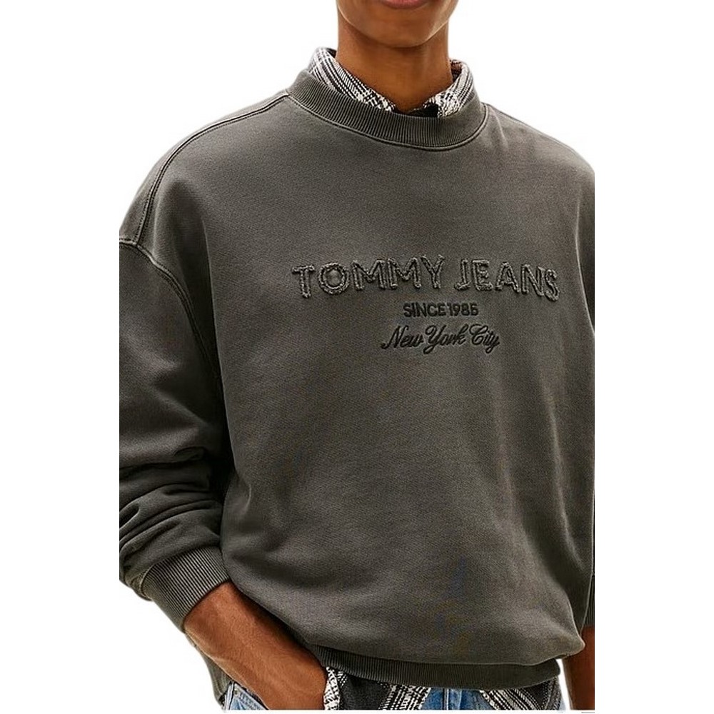 TOMMY JEANS 90S GMD NEW CLASSICS CREW ΦΟΥΤΕΡ ΜΠΛΟΥΖΑ ΑΝΔΡΙΚΗ WASHED BLACK