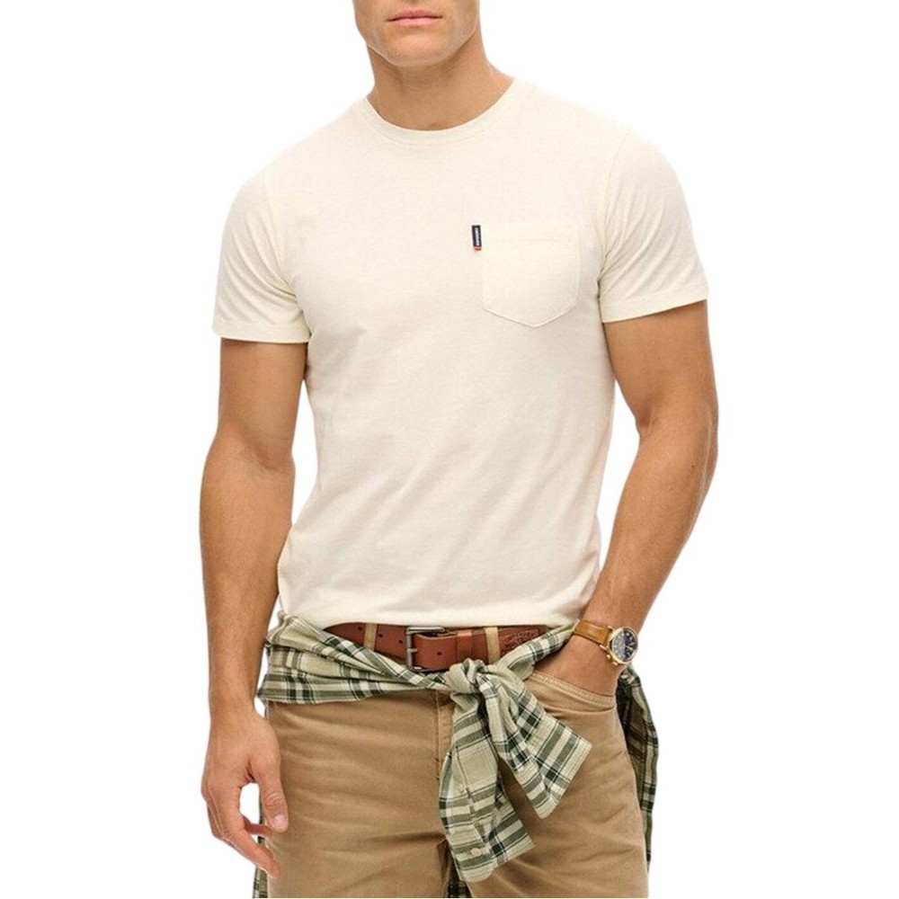 SUPERDRY D2 OVIN CLASSIC ESSENTIAL POCKET TEE T-SHIRT ΜΠΛΟΥΖΑ ΑΝΔΡΙΚΗ OFF WHITE