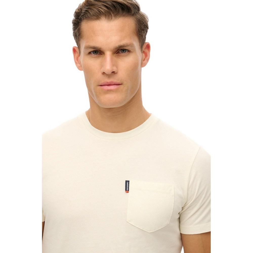 SUPERDRY D2 OVIN CLASSIC ESSENTIAL POCKET TEE T-SHIRT ΜΠΛΟΥΖΑ ΑΝΔΡΙΚΗ OFF WHITE