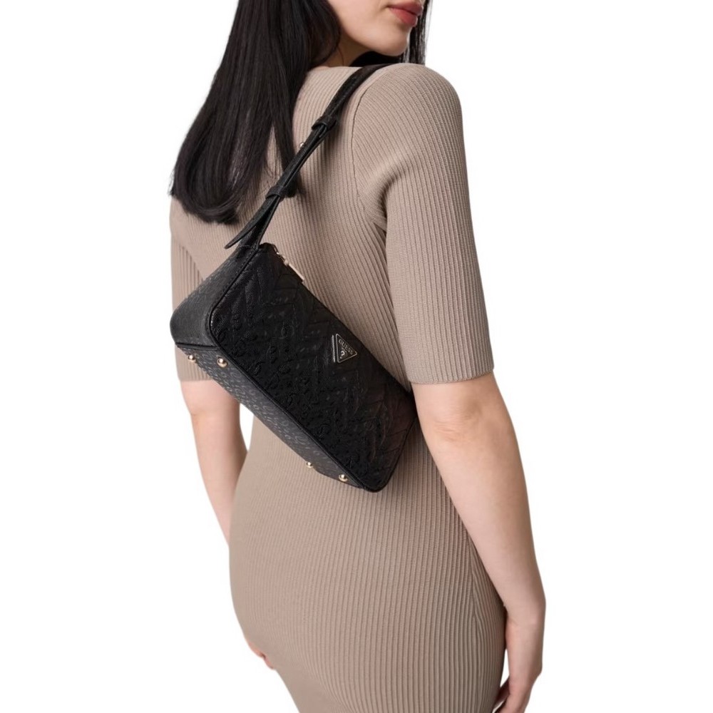 GUESS STACEY MINI SHOULDER BAG ΤΣΑΝΤΑ ΓΥΝΑΙΚΕΙΑ BLACK