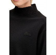 GUESS DORA CN SWEATSHIRT ΦΟΥΤΕΡ ΜΠΛΟΥΖΑ ΓΥΝΑΙΚΕΙΑ BLACK