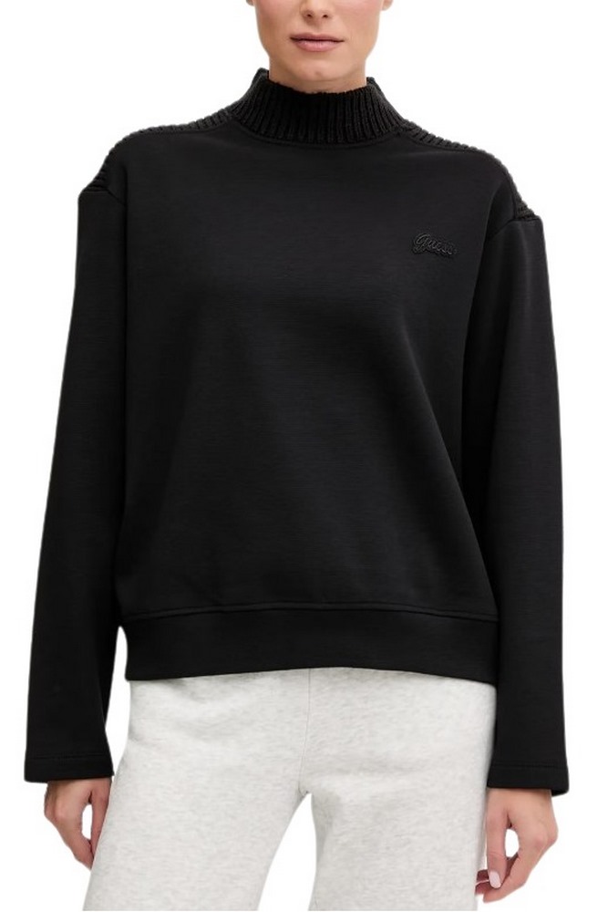 GUESS DORA CN SWEATSHIRT ΦΟΥΤΕΡ ΜΠΛΟΥΖΑ ΓΥΝΑΙΚΕΙΑ BLACK