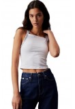 CALVIN KLEIN JEANS LOGO ELASTIC STRAPPY TOP ΤΟΠ ΓΥΝΑΙΚΕΙΟ BRIGHT WHITE