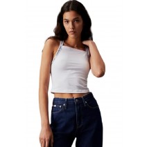 CALVIN KLEIN JEANS LOGO ELASTIC STRAPPY TOP ΤΟΠ ΓΥΝΑΙΚΕΙΟ BRIGHT WHITE