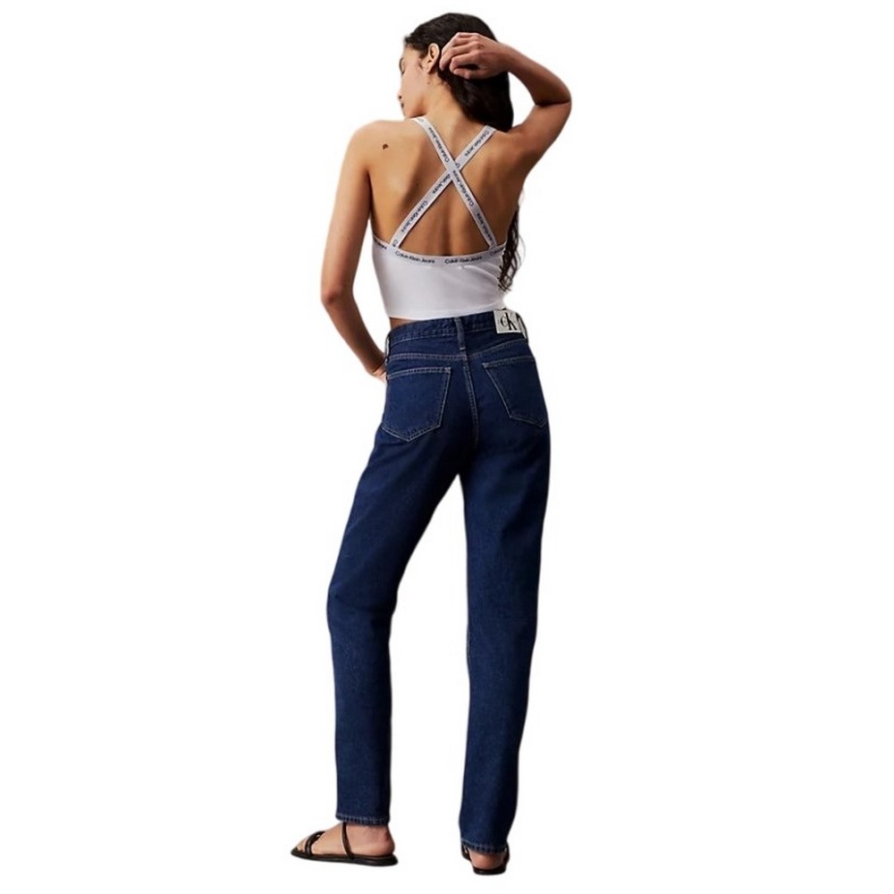 CALVIN KLEIN JEANS LOGO ELASTIC STRAPPY TOP ΤΟΠ ΓΥΝΑΙΚΕΙΟ BRIGHT WHITE