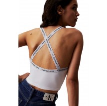 CALVIN KLEIN JEANS LOGO ELASTIC STRAPPY TOP ΤΟΠ ΓΥΝΑΙΚΕΙΟ BRIGHT WHITE