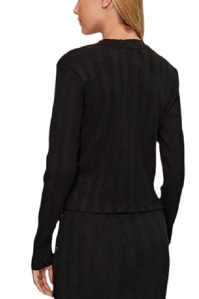 CALVIN KLEIN JEANS  BADGE RIB BABY TEE LONG SLEEVE ΜΠΛΟΥΖΑ ΓΥΝΑΙΚΕΙΑ BLACK