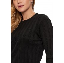 CALVIN KLEIN JEANS  BADGE RIB BABY TEE LONG SLEEVE ΜΠΛΟΥΖΑ ΓΥΝΑΙΚΕΙΑ BLACK