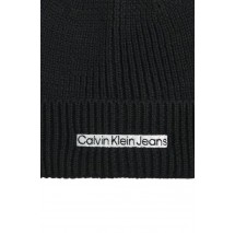 CALVIN KLEIN JEANS INSTITUTIONAL PATCH BEANIE ΣΚΟΥΦΟΣ ΑΝΔΡΙΚΟΣ BLACK