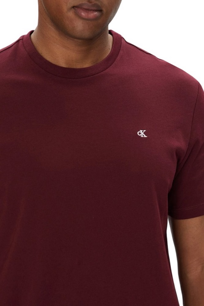 CALVIN KLEIN JEANS SMOOTH CTTN SOLID CREWNK TEE T-SHIRT ΜΠΛΟΥΖΑ ΑΝΔΡΙΚΗ BORDEAUX