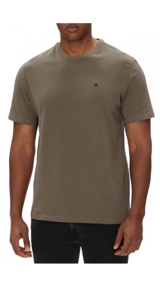 CALVIN KLEIN JEANS SMOOTH CTTN SOLID CREWNK TEE T-SHIRT ΜΠΛΟΥΖΑ ΑΝΔΡΙΚΗ BROWN