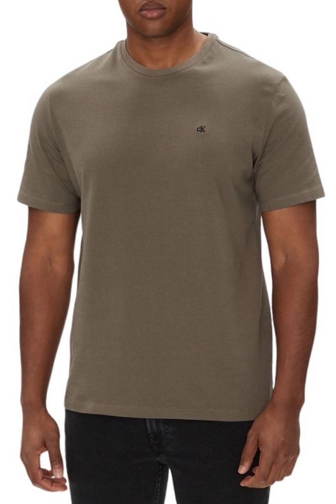 CALVIN KLEIN JEANS SMOOTH CTTN SOLID CREWNK TEE T-SHIRT ΜΠΛΟΥΖΑ ΑΝΔΡΙΚΗ BROWN