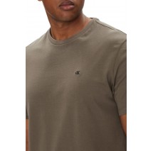 CALVIN KLEIN JEANS SMOOTH CTTN SOLID CREWNK TEE T-SHIRT ΜΠΛΟΥΖΑ ΑΝΔΡΙΚΗ BROWN