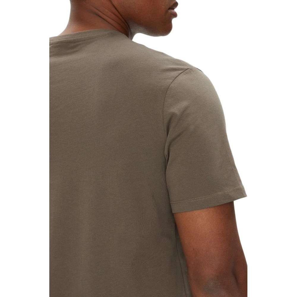 CALVIN KLEIN JEANS SMOOTH CTTN SOLID CREWNK TEE T-SHIRT ΜΠΛΟΥΖΑ ΑΝΔΡΙΚΗ BROWN