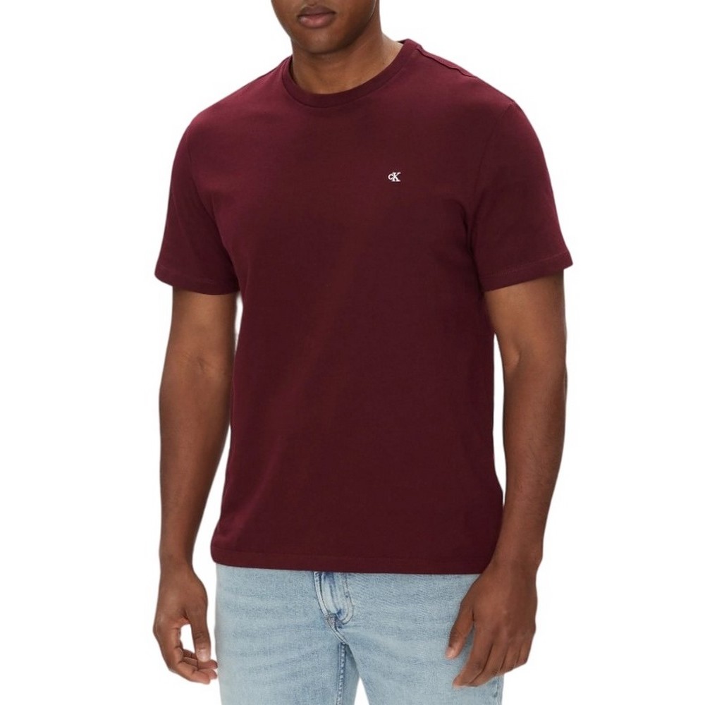 CALVIN KLEIN JEANS SMOOTH CTTN SOLID CREWNK TEE T-SHIRT ΜΠΛΟΥΖΑ ΑΝΔΡΙΚΗ BORDEAUX