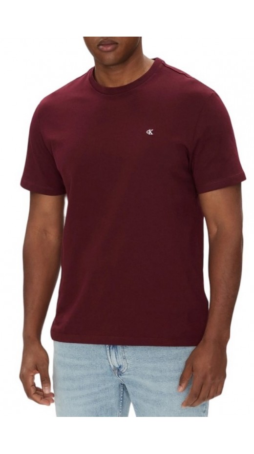 CALVIN KLEIN JEANS SMOOTH CTTN SOLID CREWNK TEE T-SHIRT ΜΠΛΟΥΖΑ ΑΝΔΡΙΚΗ BORDEAUX