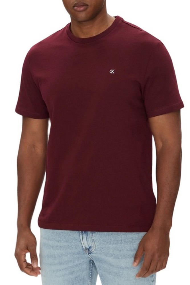 CALVIN KLEIN JEANS SMOOTH CTTN SOLID CREWNK TEE T-SHIRT ΜΠΛΟΥΖΑ ΑΝΔΡΙΚΗ BORDEAUX