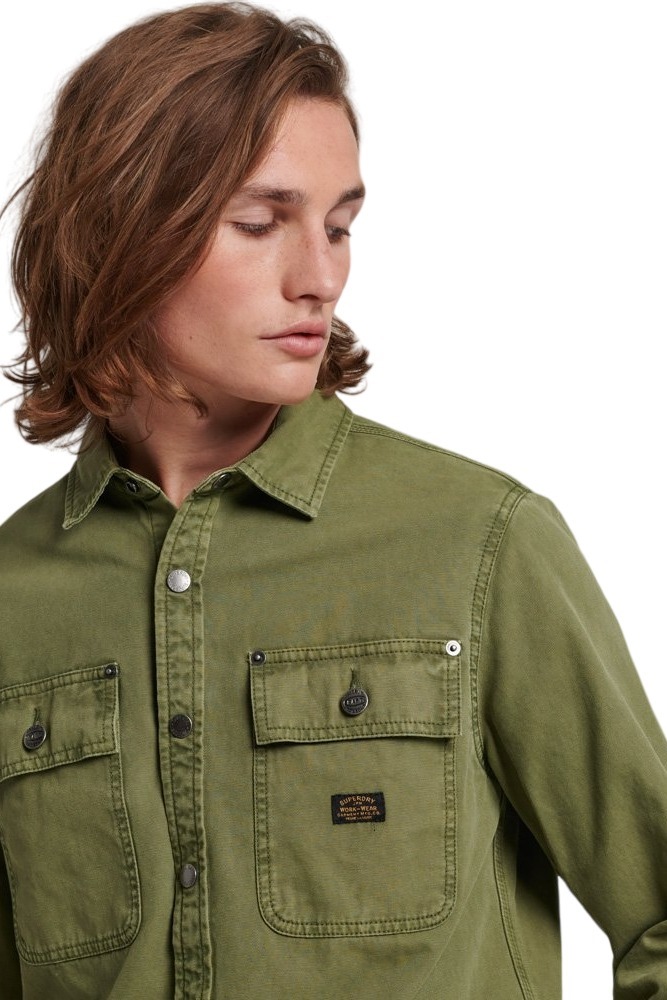 SUPERDRY D2 OVIN VINTAGE CANVAS OVERSHIRT ΠΟΥΚΑΜΙΣΟ ΑΝΔΡΙΚΟ KHAKI