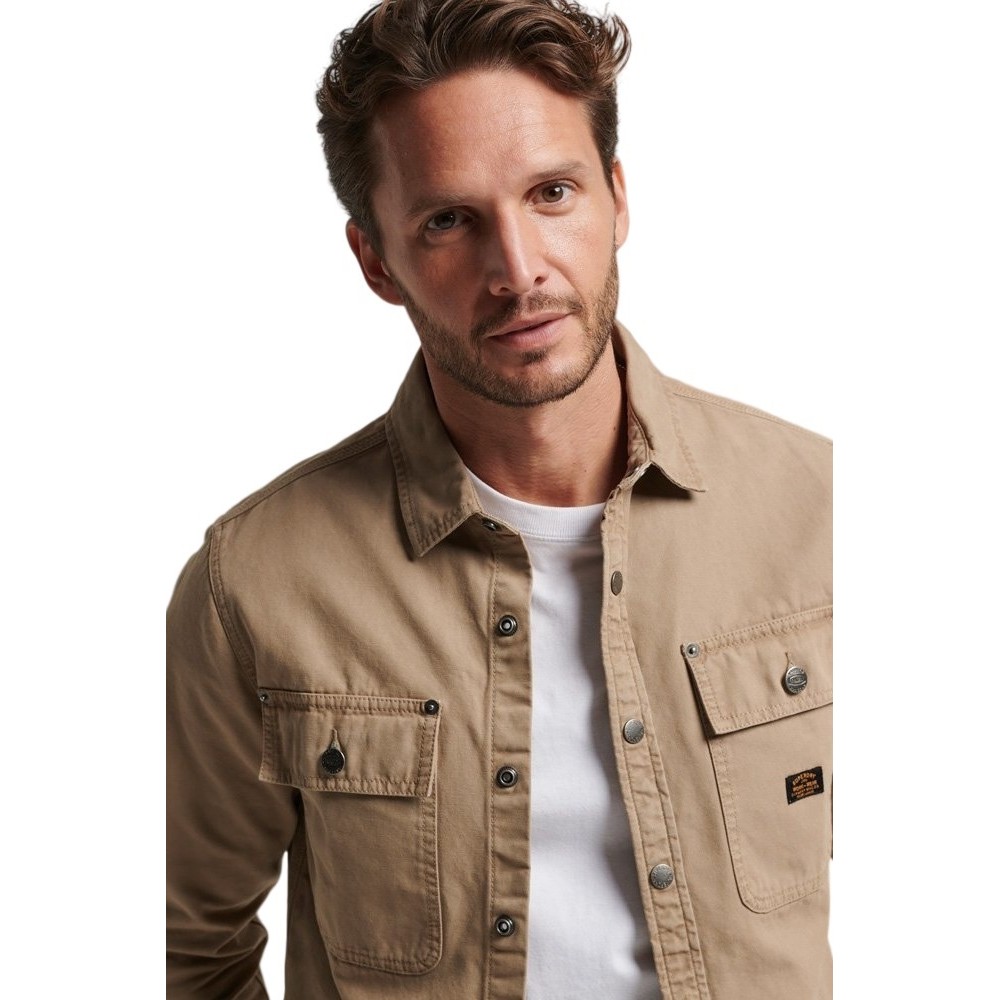 SUPERDRY D2 OVIN VINTAGE CANVAS OVERSHIRT ΠΟΥΚΑΜΙΣΟ ΑΝΔΡΙΚΟ BROWN