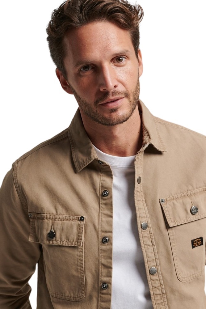 SUPERDRY D2 OVIN VINTAGE CANVAS OVERSHIRT ΠΟΥΚΑΜΙΣΟ ΑΝΔΡΙΚΟ BROWN