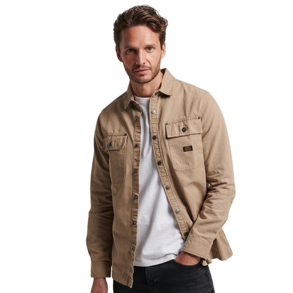 SUPERDRY D2 OVIN VINTAGE CANVAS OVERSHIRT ΠΟΥΚΑΜΙΣΟ ΑΝΔΡΙΚΟ BROWN