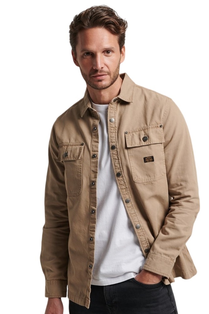 SUPERDRY D2 OVIN VINTAGE CANVAS OVERSHIRT ΠΟΥΚΑΜΙΣΟ ΑΝΔΡΙΚΟ BROWN