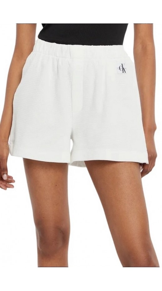 CALVIN KLEIN JEANS WAFFLE SHORTS ΣΟΡΤΣ ΓΥΝΑΙΚΕΙΟ WHITE