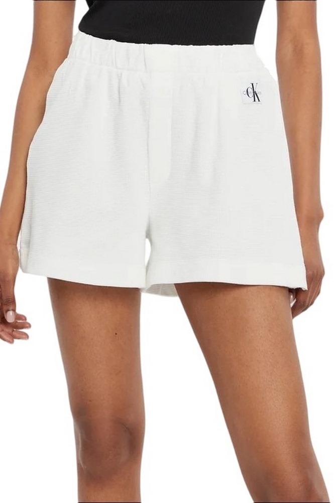 CALVIN KLEIN JEANS WAFFLE SHORTS ΣΟΡΤΣ ΓΥΝΑΙΚΕΙΟ WHITE