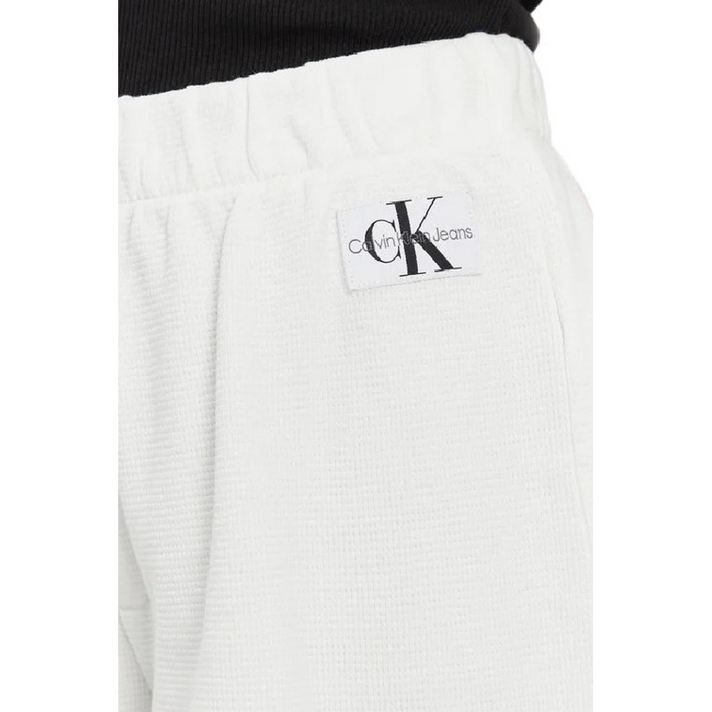 CALVIN KLEIN JEANS WAFFLE SHORTS ΣΟΡΤΣ ΓΥΝΑΙΚΕΙΟ WHITE