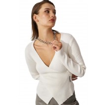 ALE BLOUSE KNIT RIBBED 8P20477 ΜΠΛΟΥΖΑ ΠΛΕΚΤΗ ΓΥΝΑΙΚΕΙΑ WHITE
