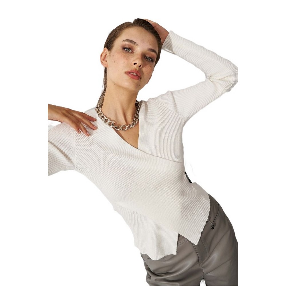 ALE BLOUSE KNIT RIBBED 8P20477 ΜΠΛΟΥΖΑ ΠΛΕΚΤΗ ΓΥΝΑΙΚΕΙΑ WHITE