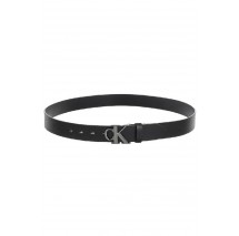 CALVIN KLEIN JEANS ROUND MONO PLAQUE BELT AOP 35MM ΖΩΝΗ ΑΝΔΡΙΚΗ BLACK