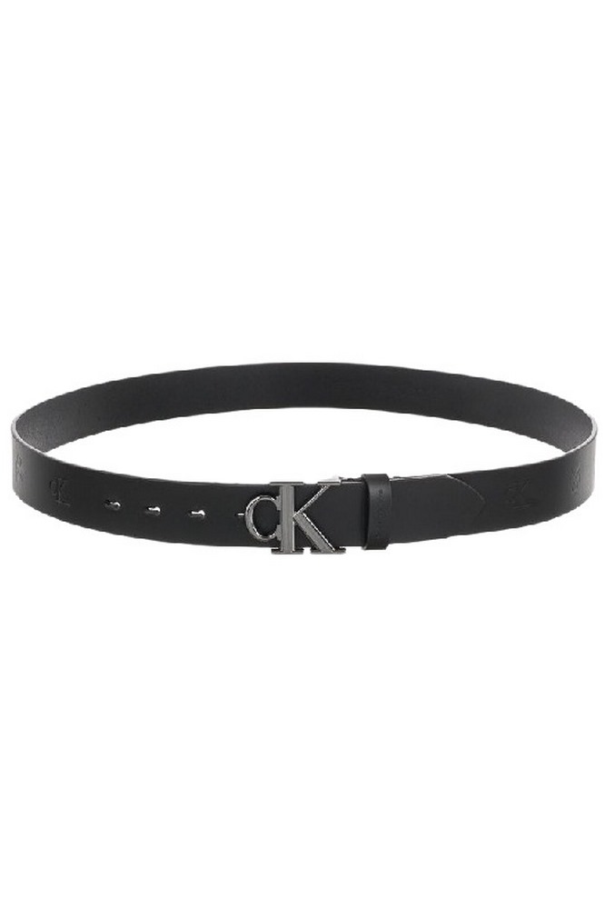 CALVIN KLEIN JEANS ROUND MONO PLAQUE BELT AOP 35MM ΖΩΝΗ ΑΝΔΡΙΚΗ BLACK