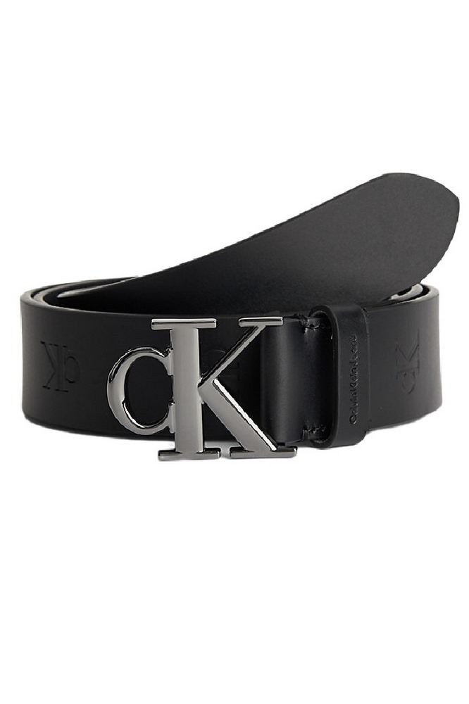 CALVIN KLEIN JEANS ROUND MONO PLAQUE BELT AOP 35MM ΖΩΝΗ ΑΝΔΡΙΚΗ BLACK