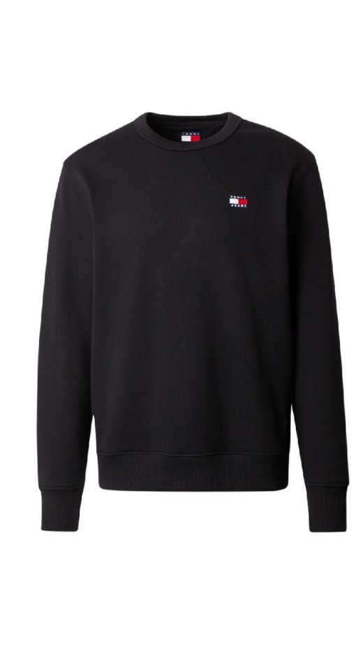 TOMMY JEANS REG BADGE CREW EXT  ΜΠΛΟΥΖΑ ΦΟΥΤΕΡ ΑΝΔΡΙΚΟ BLACK