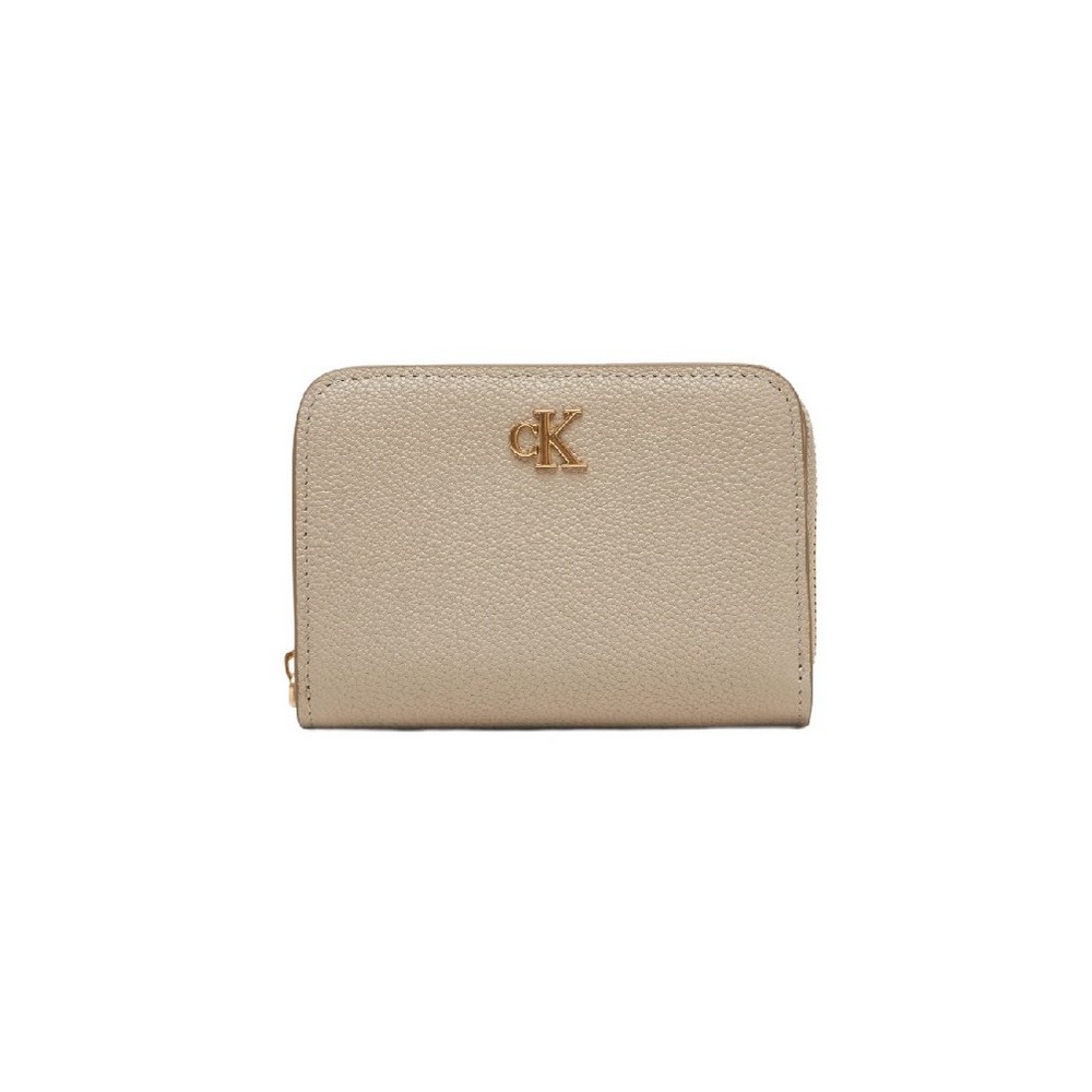 CALVIN KLEIN MNML MNGRM LTHR MD F ΠΟΡΤΟΦΟΛΙ ΓΥΝΑΙΚΕΙΟ BEIGE