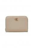 CALVIN KLEIN MNML MNGRM LTHR MD F ΠΟΡΤΟΦΟΛΙ ΓΥΝΑΙΚΕΙΟ BEIGE