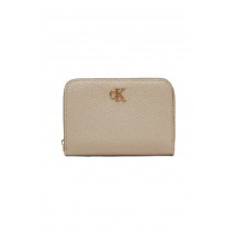CALVIN KLEIN MNML MNGRM LTHR MD F ΠΟΡΤΟΦΟΛΙ ΓΥΝΑΙΚΕΙΟ BEIGE