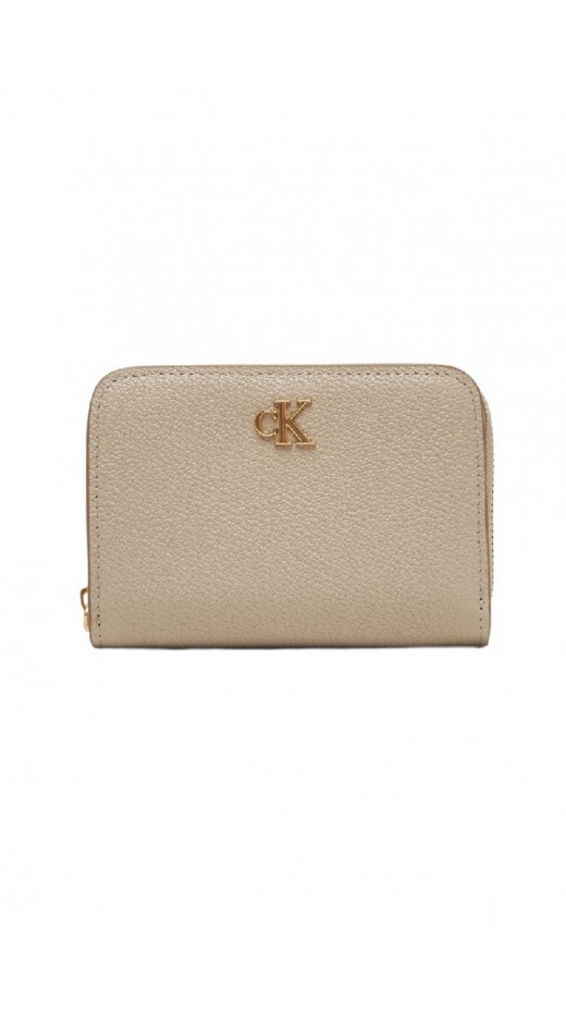 CALVIN KLEIN MNML MNGRM LTHR MD F ΠΟΡΤΟΦΟΛΙ ΓΥΝΑΙΚΕΙΟ BEIGE