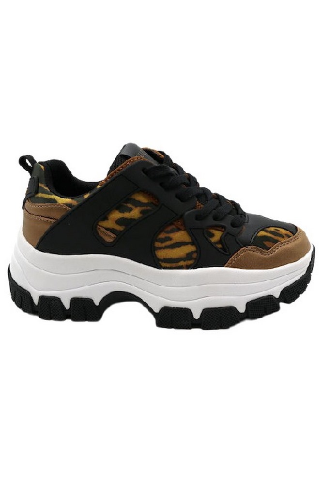 GUESS BRAYJEN ΠΑΠΟΥΤΣΙ ΓΥΝΑΙΚΕΙΟ LEOPARD PRINT
