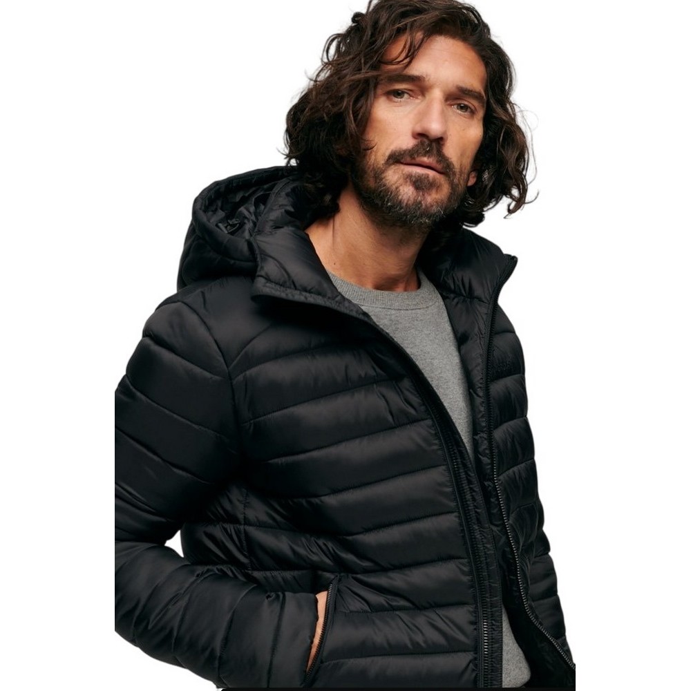SUPERDRY HOODED SPORT PADDED ΜΠΟΥΦΑΝ ΑΝΔΡΙΚΟ BLACK