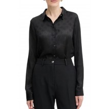 GUESS LS MARTHE LOGO SHIRT ΠΟΥΚΑΜΙΣΟ ΓΥΝΑΙΚΕΙΟ BLACK