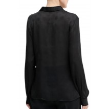 GUESS LS MARTHE LOGO SHIRT ΠΟΥΚΑΜΙΣΟ ΓΥΝΑΙΚΕΙΟ BLACK