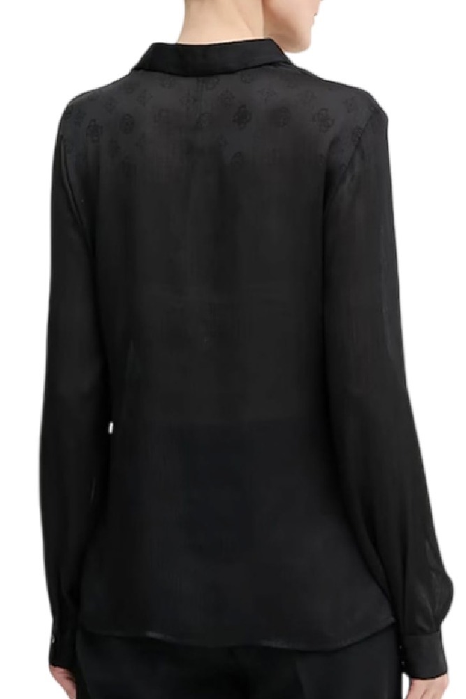 GUESS LS MARTHE LOGO SHIRT ΠΟΥΚΑΜΙΣΟ ΓΥΝΑΙΚΕΙΟ BLACK
