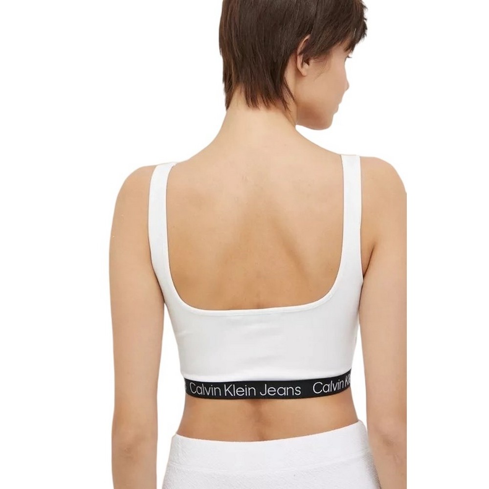 CALVIN KLEIN JEANS TAPE STRAPPY MILANO TOP ΓΥΝΑΙΚΕΙΟ WHITE