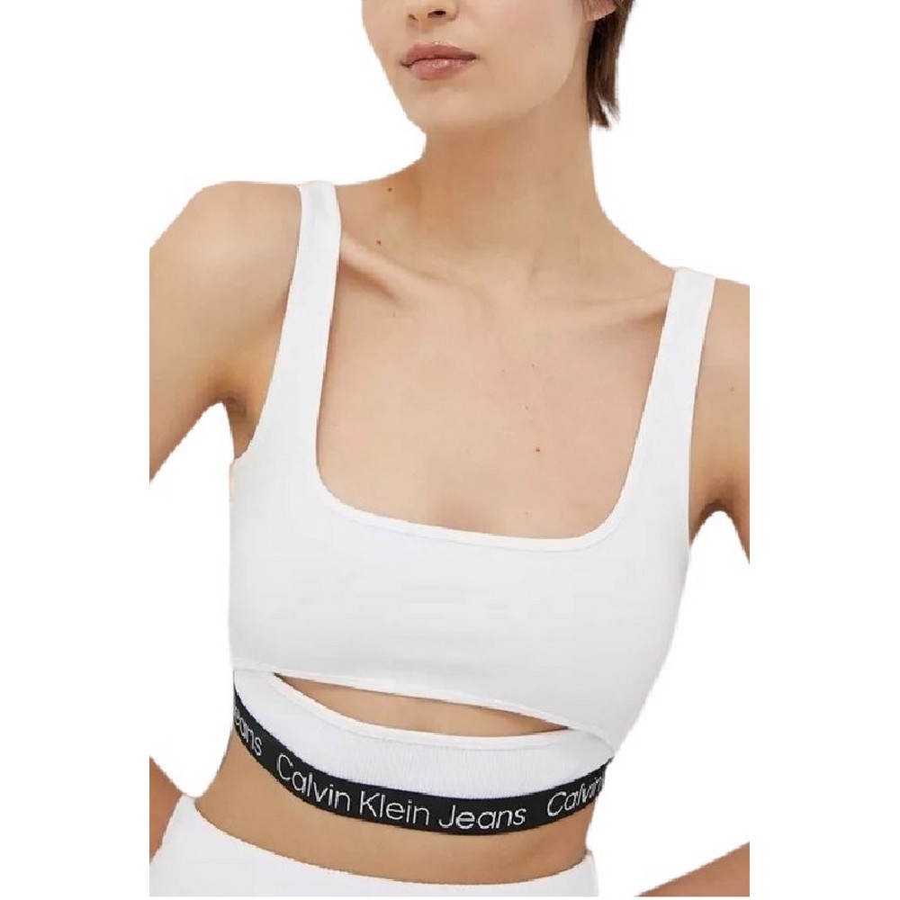 CALVIN KLEIN JEANS TAPE STRAPPY MILANO TOP ΓΥΝΑΙΚΕΙΟ WHITE