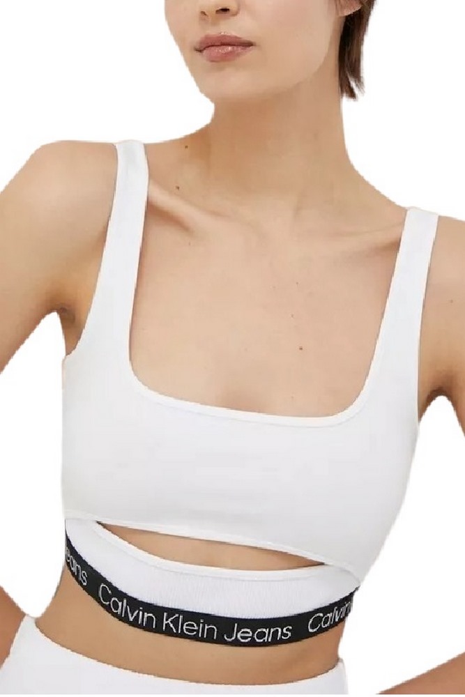 CALVIN KLEIN JEANS TAPE STRAPPY MILANO TOP ΓΥΝΑΙΚΕΙΟ WHITE